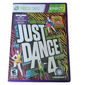 Just Dance 4 Xbox 360 Kinect Game Ubisoft Rihanna Justin Bieber Manual Included